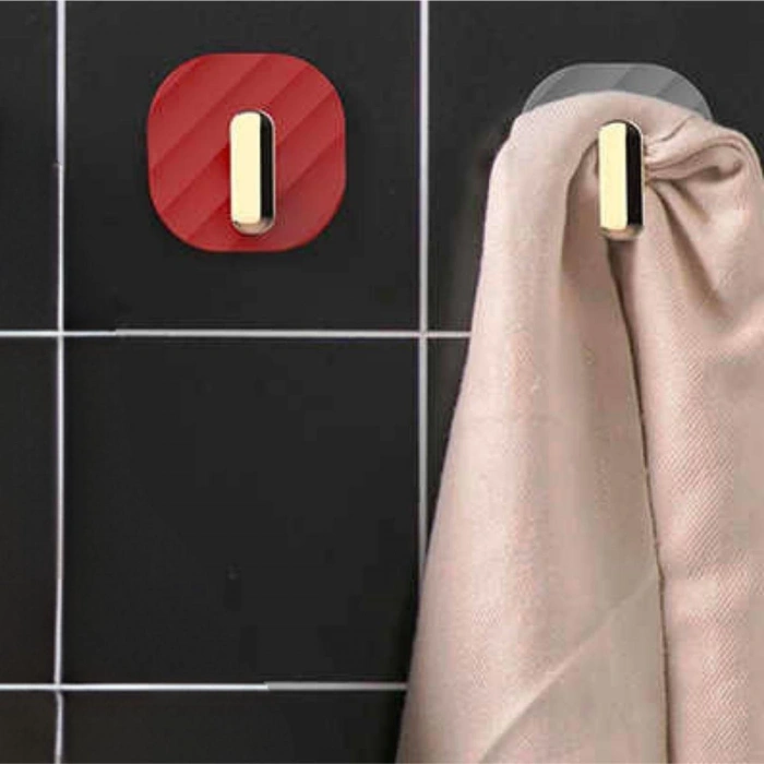 2li Yapışkanlı Retro Askılık Dolap Kapak Kulpu Kırmızı (5148)