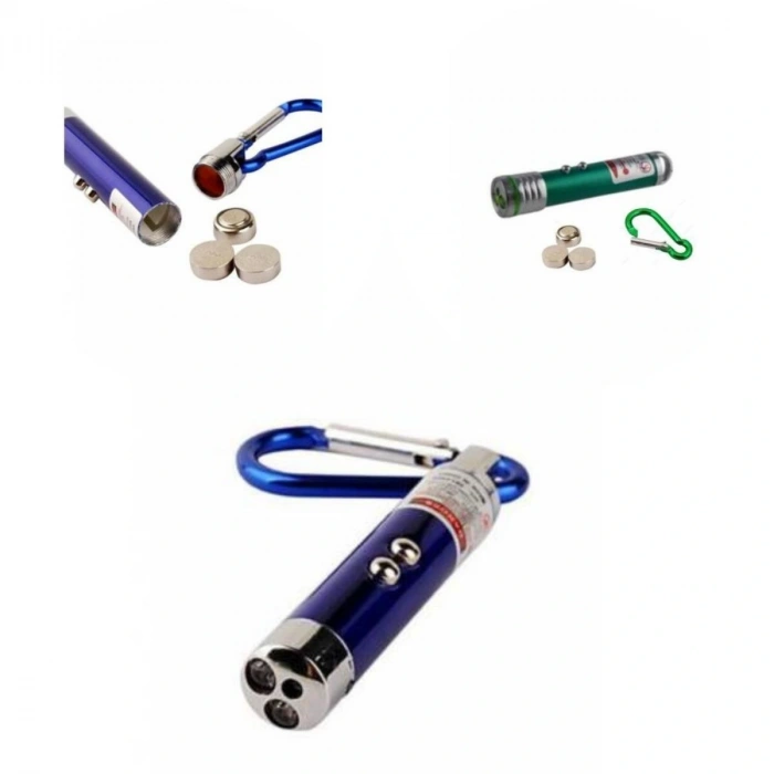 Timion 3 Fonksiyonlu Kırmızı Beyaz Işıklı Led Lazer Kedi Köpek Oyuncak Anahtarlık (5148)