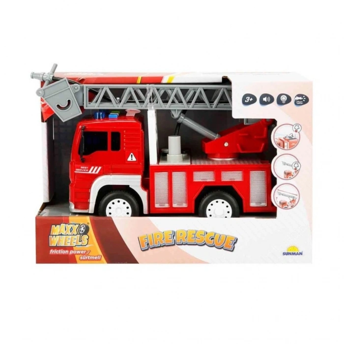 Timion 3150 Maxx Wheels Sesli ve Işıklı Su Fışkırtan İtfaiye Aracı 20 cm