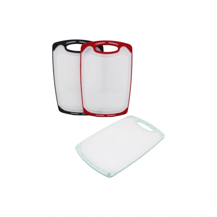 31x20cm  Küçük  Plastik  Kesim Panosu  Kaymaz Silikon Kenarlık - 10mm Kalınlık (5148)