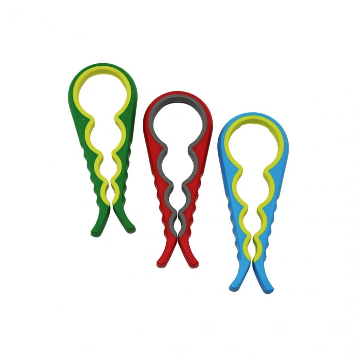 4 Boy Plastik Kavanoz - Şişe Açacak Renkli (5148)