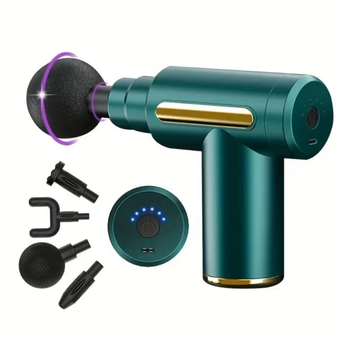 4 Masaj Başlıklı Titreşim, Şarj Edilebilir Küçük Masaj Aleti,Masaj Tabancası (5148)