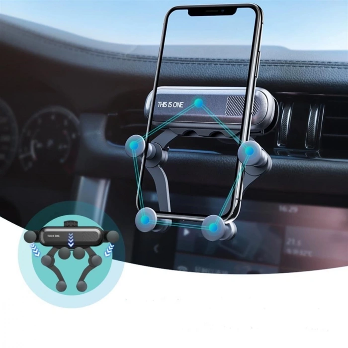 4 Nokta Destekli Araç İçi Cep Telefonu Sabitleyici Tutucu Aparat (5148)