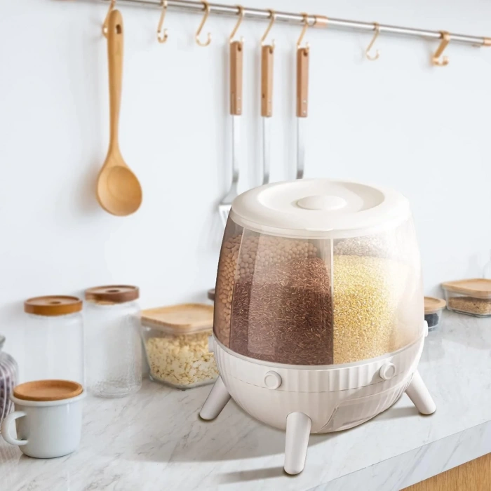 6 Bölmeli 360 Derece Dönebilen 6 Lt Bakliyat Organizeri (5148)