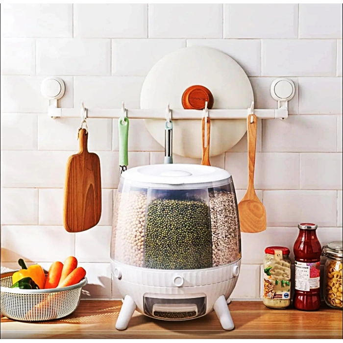 Timion 6 Bölmeli 360 Derece Dönebilen 6 Lt Bakliyat Organizeri (5148)