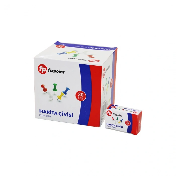 600 ADET HARİTA ÇİVİSİ RENKLİ = 20PCS X 30 (5148)