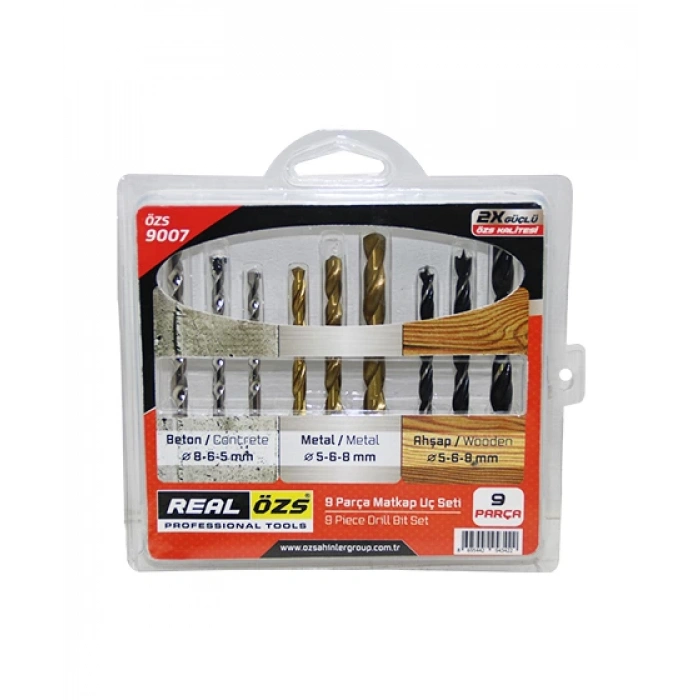 9 PARÇA  MATKAP UCU SETİ BETON - METAL - AHŞAP - 5-6-8MM (5148)