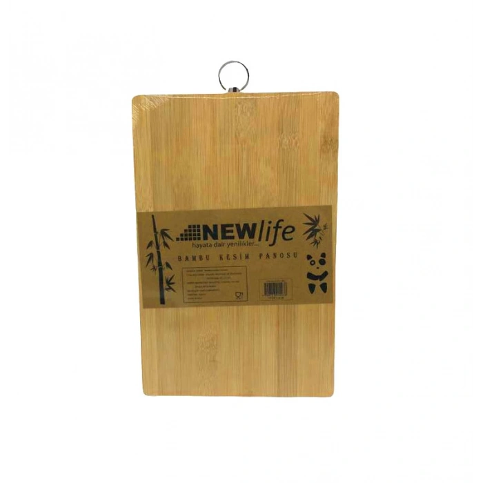 Ahşap Koyu Bambu Kesim Panosu Metal Kulplu 18x28cm (5148)