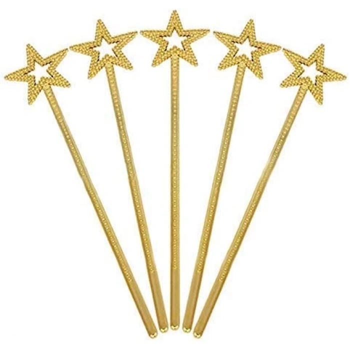 Altın Renk Yıldız Peri Asası Peri Değneği 34 cm 1 Adet (5148)