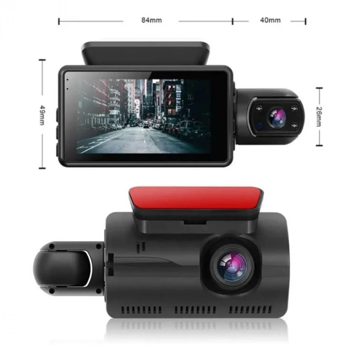 Araç İçi &amp; Dışı Çift Lensli WiFi Kamera – 1080P HD,Gece Görüşlü, G-Sensörlü DVR Dashcam (5148)