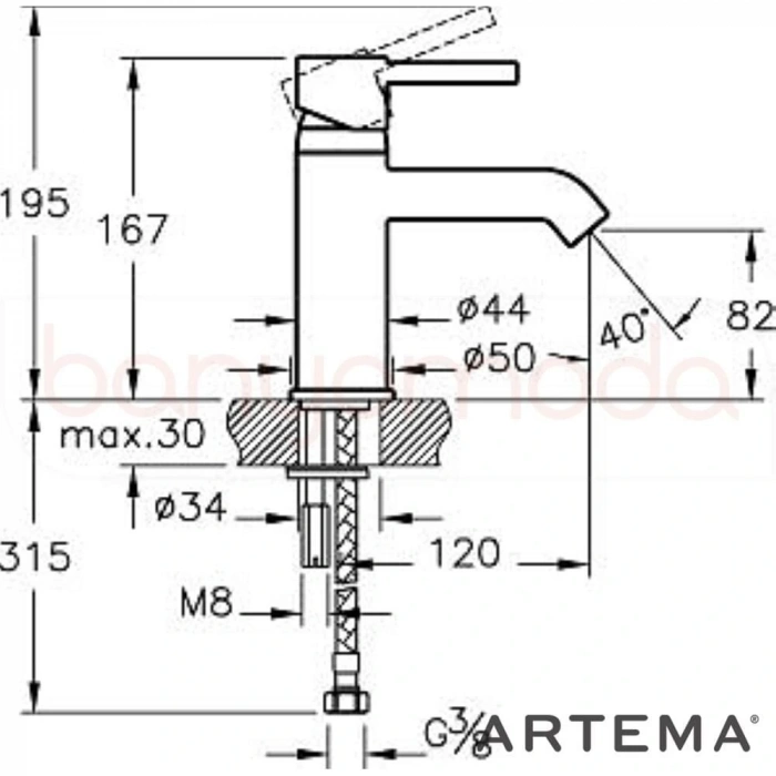 Timion Artema A41984 Minimax S Lavabo Bataryası