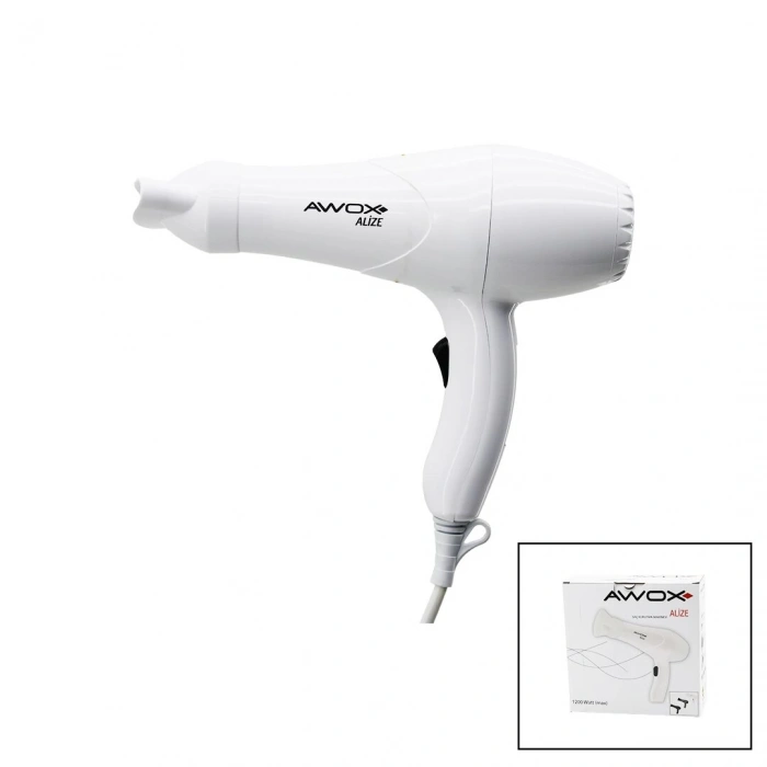 Awox Alize  Beyaz  Saç Kurutma - Fön Makinesi  + Dar Şekillendirici Başlık   2 Kademe Isı Ayarı   1200w (5148)
