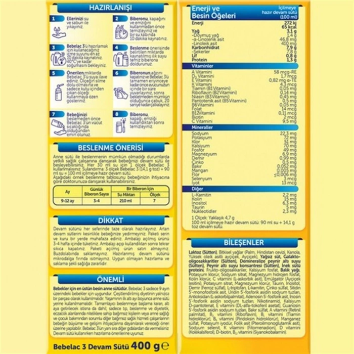 Timion Bebek Devam Sütü No3 400 Gr