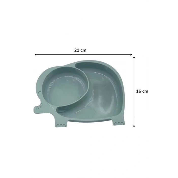Bebek Ve Çocuk İçin Sevimli Fil Model Desenli Yemek Bebek Mama Kabı Bölmeli Tabak (5148)