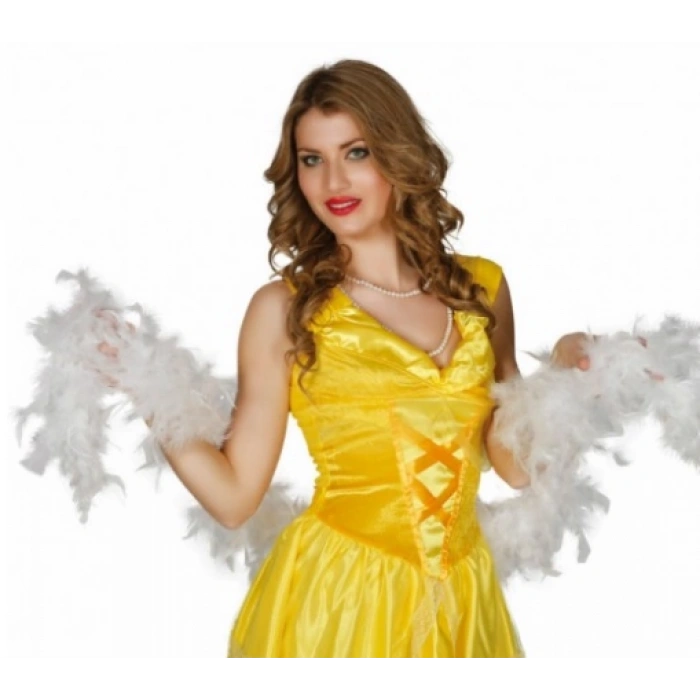 Beyaz Renk Kabarık Tüylü Otriş Boa Dekorasyon Tüy 180 CM (5148)