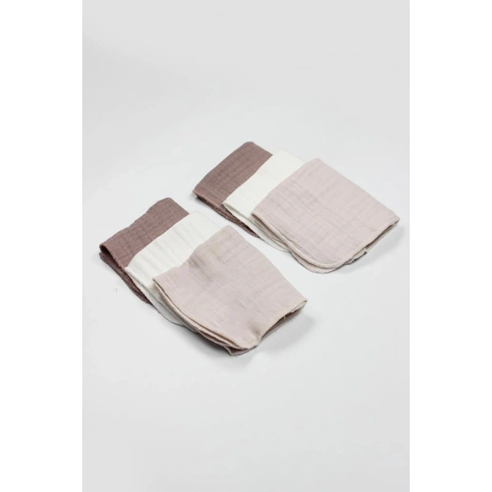 Bistyle 6lı Müslin Mendil 20x20 cm 90106 Taş Ekru Antrasit