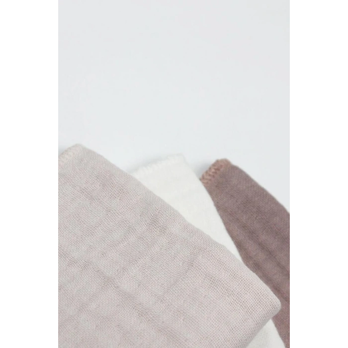 Bistyle 6lı Müslin Mendil 20x20 cm 90106 Taş Ekru Antrasit