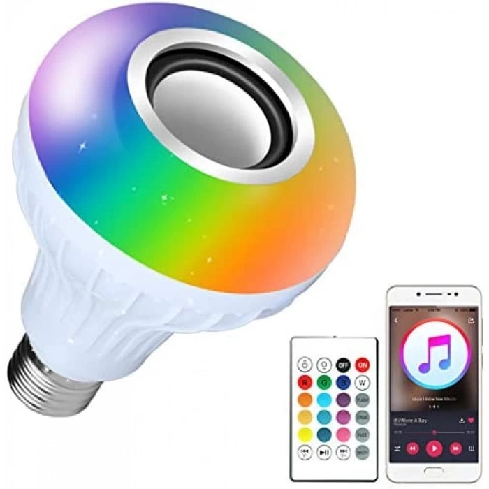 Bluetooth Hoparlör Akıllı Led Ampul Lamba (5148)