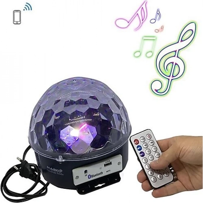 Bluetooth Sd Aux Usb Led Disko Lamba Topu Speaker (5148)