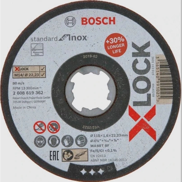 Timion Bosch Xlock İnox Kesici 115X1X22,23 Mm