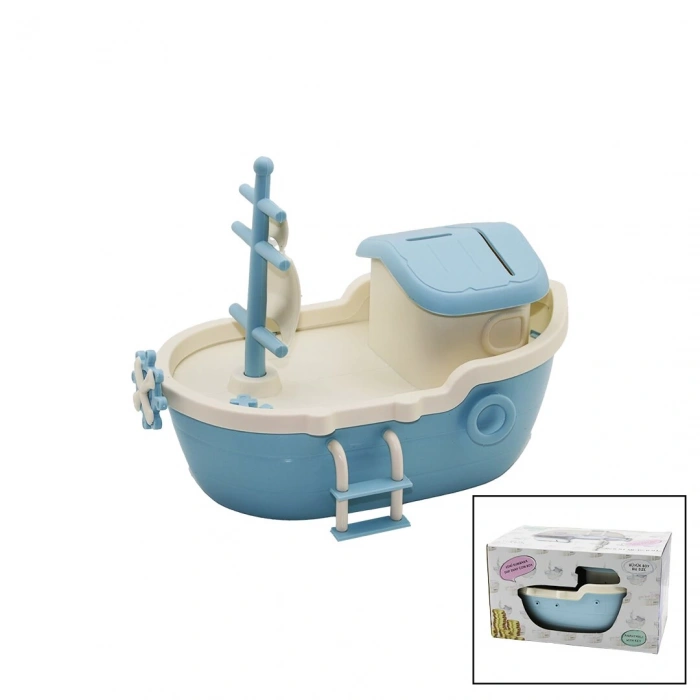 BÜYÜK GEMİ KUMBARA KİLİTLİ RENKLİ PLS. TBN:10X18CM - GÜVERTE: 14.5X24.5CM Y: 8-10-13CM (5148)