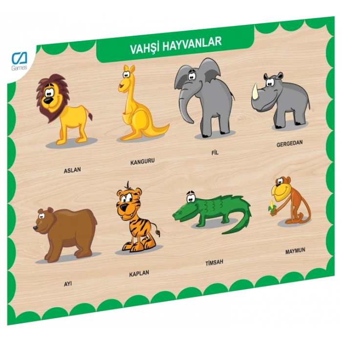 Timion CAAHS-3213 CA GAMES AHŞAP VAHŞİ HAYVANLAR BUL-TAK