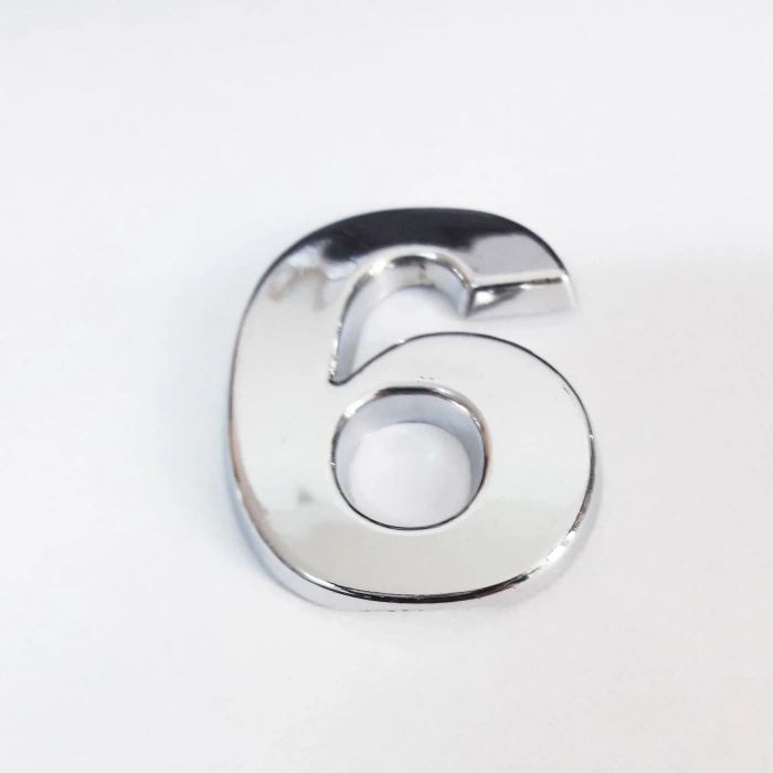 Timion Cemax 6 Rakamı 3,75 Cm Krom Yapışkanlı
