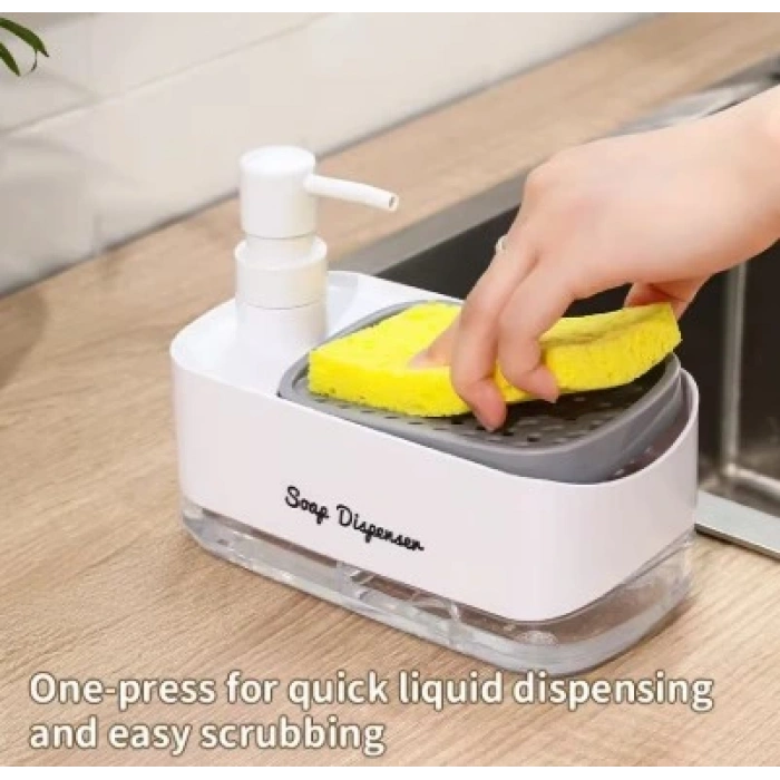 Timion Çift Hazneli Sıvı Sabunluk, Süngerlik Ve Otomatik Deterjanlık (5148)