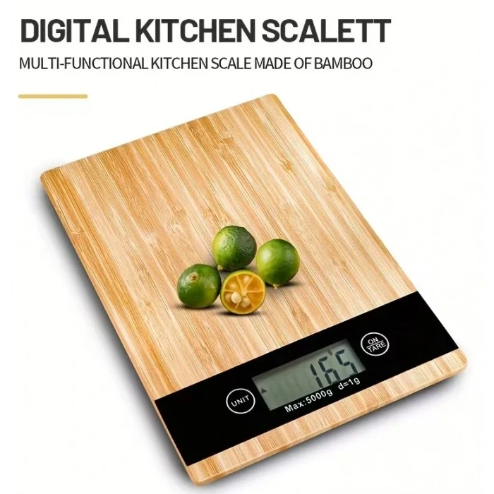 Timion Crown Dijital Hassas Mutfak Tartısı - Terazisi-hassas Ölçüm 5kg Bambu Görünümlü (5148)