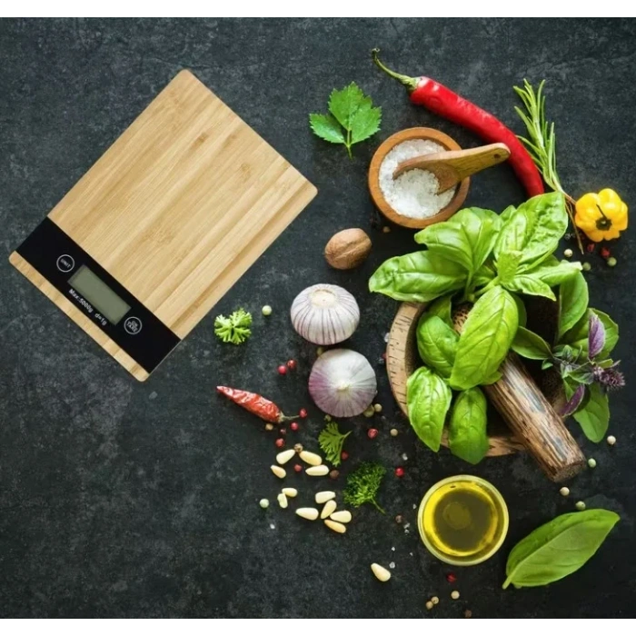 Timion Crown Dijital Hassas Mutfak Tartısı - Terazisi-hassas Ölçüm 5kg Bambu Görünümlü (5148)