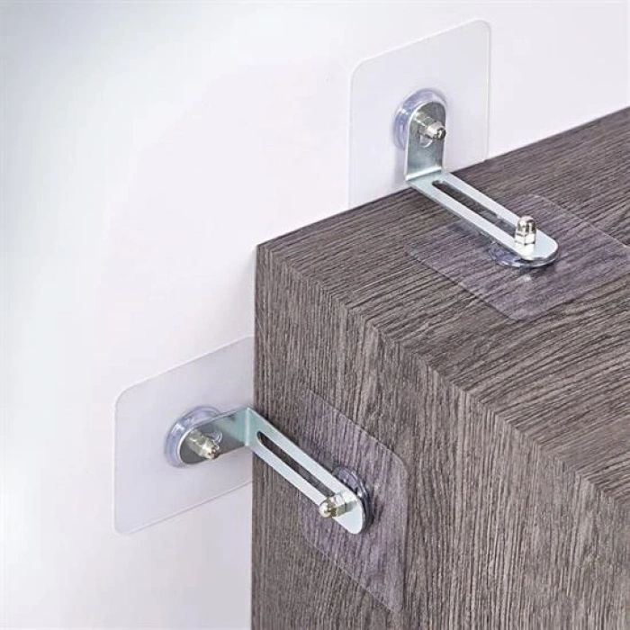 Timion Deprem İçin Ultra Dayanıklı Çivisiz Duvarı Delmeden Ayarlanabilir Eşya Sabitleyici Aparat (5148)