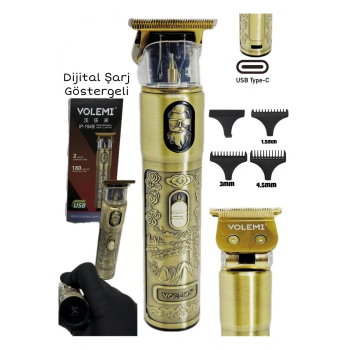 Dijital Göstergeli Saç Sakal Tıraş Makinesi - Sıfıra Yakın - Ip-1949 (5148)