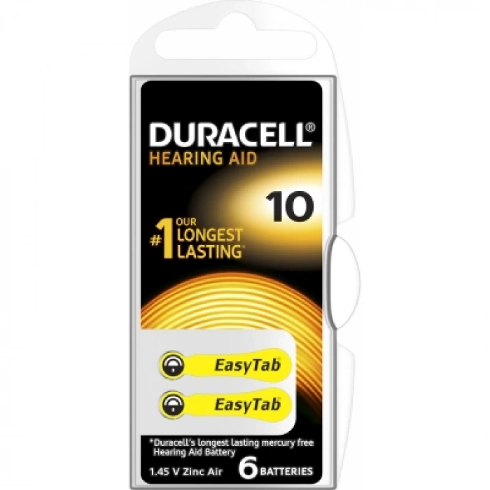 DURACELL 10 İŞİTME CİHAZI KULAK PİLİ 6 PİL 1 KUTU (5148)