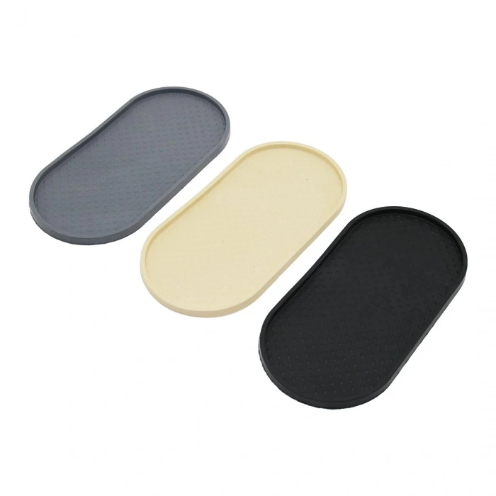 Düz   Oval   Renkli Silikon  Yağdanlık - Sabunluk Altlık  12 X 24.5cm (5148)