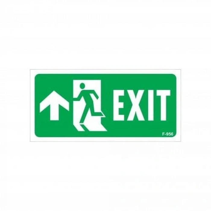 Timion Exit Yukarı Sol Ok İşaretli Uyarı Levhası 17,5X25 Kod:956
