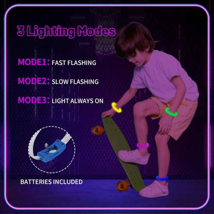 Festival &amp;amp; Parti LED Bileklik Baskı Yapılabilir 3 Farklı Mod Işıklı 1 Adet (5148)