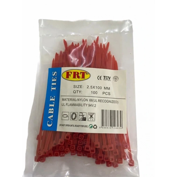 Timion Frt Kırmızı 2,5X100 Kablo Bağı