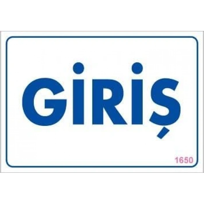 Timion Giriş Uyarı Levhası 17,5X25 Kod:1650