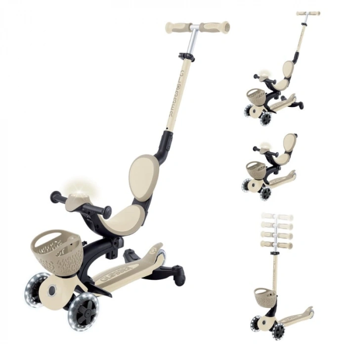 Timion Globber Go Up Baby 360 Işıklı Scooter Koyu Bej