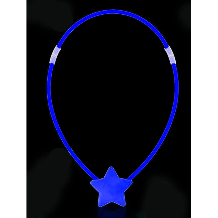 Glow Stick Yıldız Kolye - Glow Kolye - Glow Stick Partisi Yıldız Kolye 6 Adet (5148)