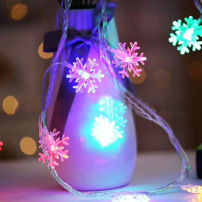 Gün Işığı - Kar Tanesi 3mt Pilli 2 Fonksiyonlu Peri Led - Dekor Lamba (5148)