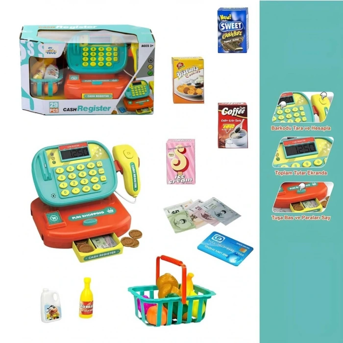 Işıklı Hesap Makineli 29 Parça Yazar Kasa