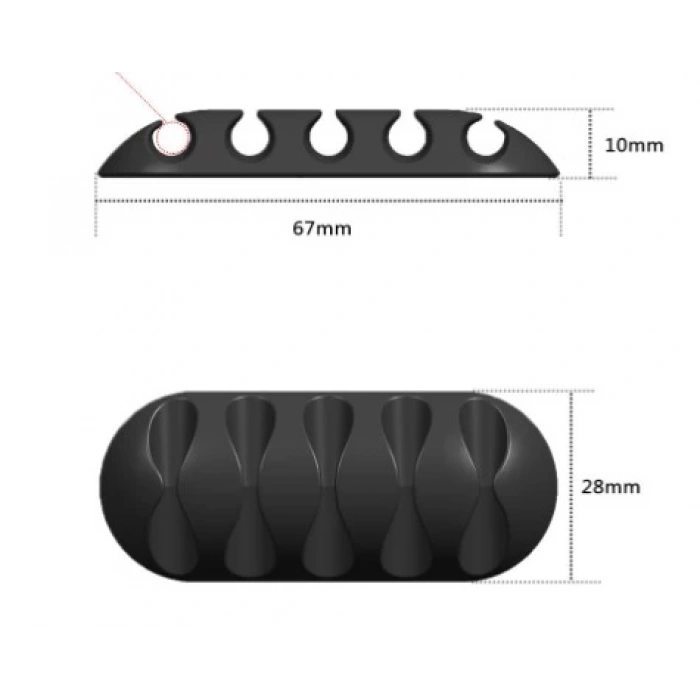 Kablo Tutucu 5 Kanallı 3lü Siyah (5148)