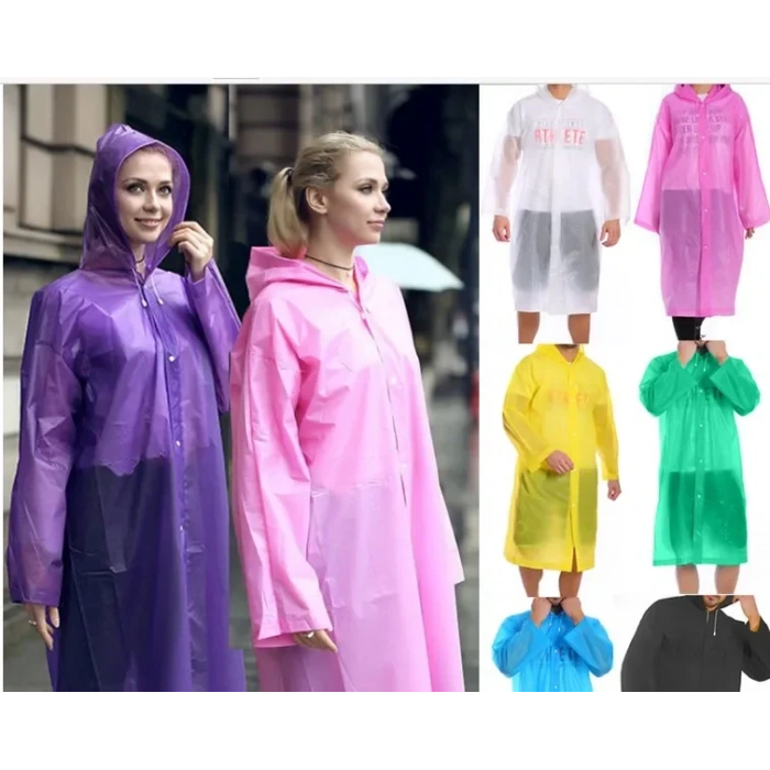 Kadın Erkek Yağmurluk Kapüşonlu Çıtçıtlı Eva Raincoat (5148)