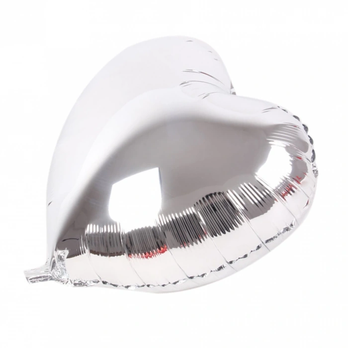 Kalp Balon Folyo Gümüş 45 cm 18 inç (5148)