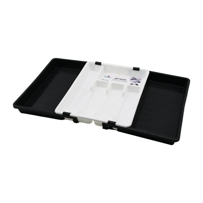 Kayar Kaşıklık İki Taraflı Çift Açılır Ayarlanabilir Çekmece İçi 36x69cm (5148)