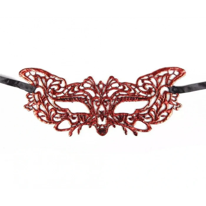 Timion Kırmızı Dantel Masquerade Maskesi 9 No
