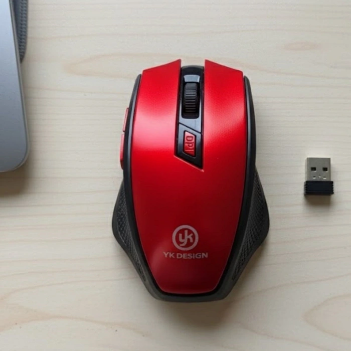Timion Kırmızı Renkli Baş Parmak Destekli Ergonomik Sessiz Kablosuz Mouse – Usb Alıcılı, Ofis Ve Oyun İçin Konforlu Bilgisayar Faresi Ms6300 (5148)