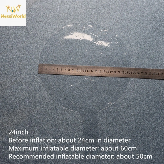 Kırmızı Simli Yuvarlak Şeffaf Balon 24 İnç