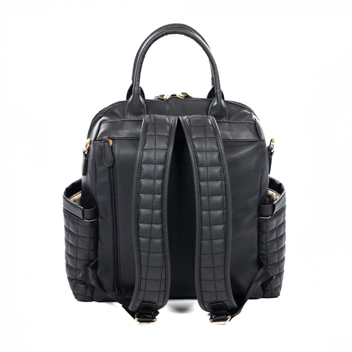 Timion Kitty Deri Anne Bebek Bakım Sırt Çantası 7271 Siyah